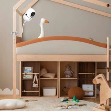 HelloBaby Monitor Clip Mount for HB6550/ HB6560/ HB65/ HB66/ HB6351/ HB40/ HB6339/ HB6336/HB6081, Flexible Crib Clamp Mount Long Gooseneck Arm, Indoor Without Tools or Wall Damage