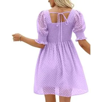 Babydoll Dress for Women Puffy A Line Boho Dresses for Juniors 2023 L