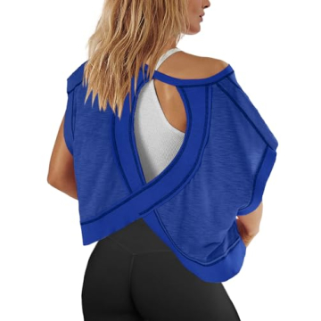 Panadila Women's Open Back Workout Top - Trendy Backless Athletic Shirt for Every Occasion