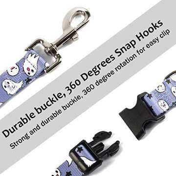 Adorable Dog Halloween Collar with Ghost Leash Set