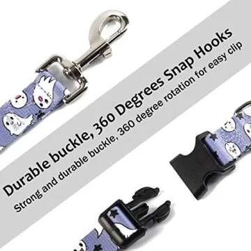 Adorable Dog Halloween Collar with Ghost Leash Set