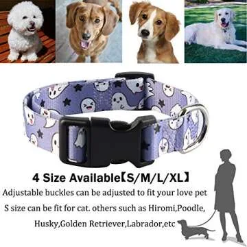 Adorable Dog Halloween Collar with Ghost Leash Set