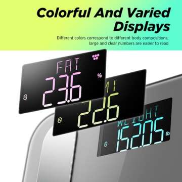 Runstar Digital Bathroom Scale for Body Weight, Body Fat, BMI 28 Measurements, Innovative 8-Electrod...