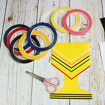 Colorful Whiteboard Gridding Graphic Tape - 8 Colors Pack