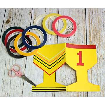 Colorful Whiteboard Gridding Graphic Tape - 8 Colors Pack