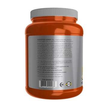 NOW Sports Nutrition, Egg White Protein, 20 G With BCAAs, Creamy Vanilla Powder, 1.5-Pound