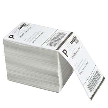 FungLam 4x6 Thermal Printer Labels, 1000 Labels, Fanfold Direct Thermal Shipping Labels, Perforated and Strong Adhesive, Thermal Labels Compatible with Zebra, Rollo and Most Thermal Printers