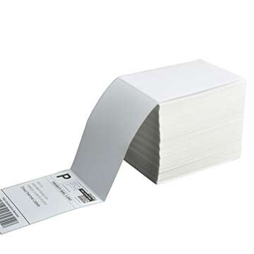 FungLam 4x6 Thermal Printer Labels, 1000 Labels, Fanfold Direct Thermal Shipping Labels, Perforated and Strong Adhesive, Thermal Labels Compatible with Zebra, Rollo and Most Thermal Printers