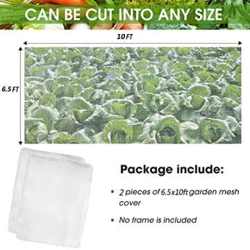2Pcs 6.5'x10' Mosquito Netting - Garden Plant Pest Barrier