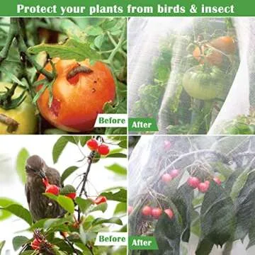 Durable Mosquito Netting for Garden Protection | 2Pcs 6.5'x10'