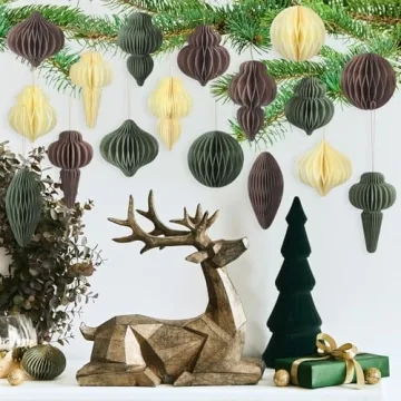 Moinchore Christmas Honeycomb Ornaments 18 Pcs