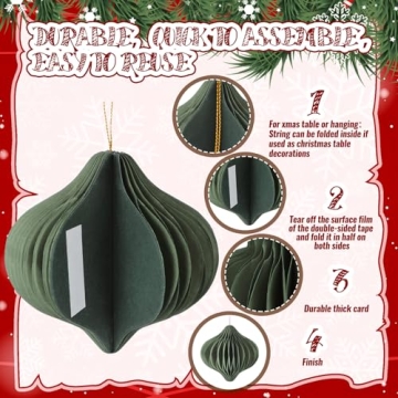 Moinchore Christmas Honeycomb Ornaments 18 Pcs