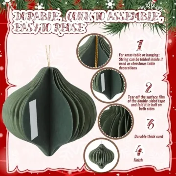 Moinchore Christmas Honeycomb Ornaments 18 Pcs