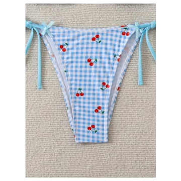 Women’s Y2K Gingham Tie Bow Bikini - Summer Beachwear