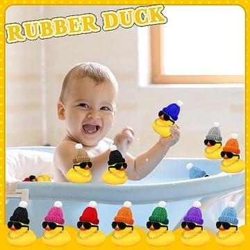12 Piece Mini Ducks With Hats and Sunglasses for Parties