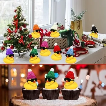 12 Piece Mini Ducks With Hats and Sunglasses for Parties