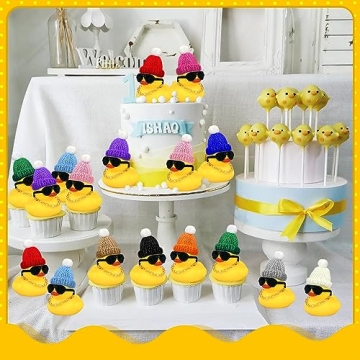 12 Piece Mini Ducks With Hats and Sunglasses for Parties