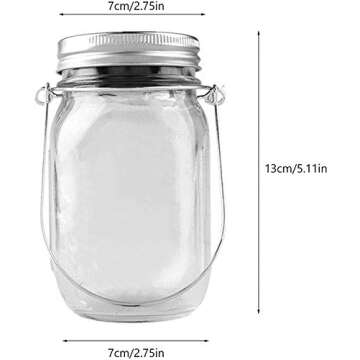 Solar Fairy Jar Lights,4 Pack 30 Led Mason Jar Decor Firefly Lights,for Outdoor Patio Garden Table Decorations Solar Lantern Mother's Day Gift(Mason Jars/Hangers Included)