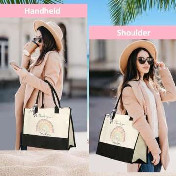 AYGE Teacher Gifts - Fun Tote & Makeup Bag Set for Teachers