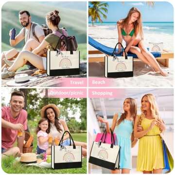 AYGE Teacher Gifts - Fun Tote & Makeup Bag Set for Teachers