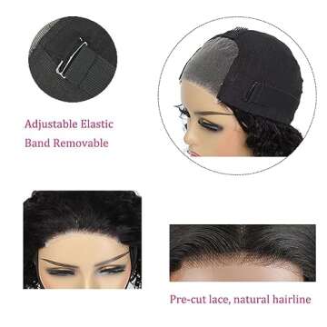 Ahaisy Glueless Bob Wig Human Hair Pre Plucked Pre Cut Wear and Go Body Wave Short Bob Lace Front Wigs for Black Women Upgraded No Glue 4x4 Lace Closure (12 Inch)