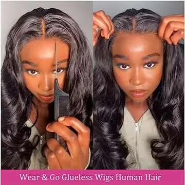 Ahaisy Glueless Bob Wig Human Hair Pre Plucked Pre Cut Wear and Go Body Wave Short Bob Lace Front Wigs for Black Women Upgraded No Glue 4x4 Lace Closure (12 Inch)