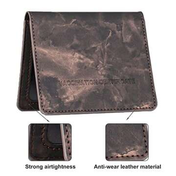 Vaccine Card Holder, Vaccine Card Protector PU Leather Vaccination 4X3 Card Wallet Cover CDC Vaccine Card Holder Waterproof (black)