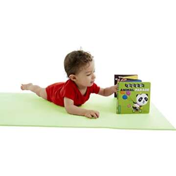 TummyTime(R): Animal Parade: A Sturdy Fold-out Book with Two Mirrors for Babies. One Side Has High-Color Images, the Other Has High-Contrast Black-and-White Images
