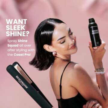 Beachwaver Coast Pro Titanium Flat Iron (Classic Catwalk) - 1-Inch Plates for Fast Styling and Frizz...
