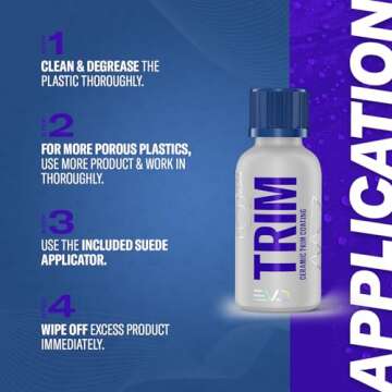 Gyeon Trim EVO 30ml - Black Trim Restorer | Hydrophobic Ceramic Coating Kit for Plastic Trim | Bring...
