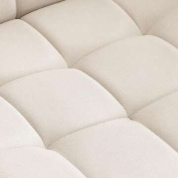 Furnimart Swivel Criss Cross Legged Chair with Wheels for Home Office, Wide Armless Desk Chair Height Adjustable Comfy Seat for Desk,Vanity, Bedroom, Beige