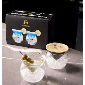 LEMONSODA Stemless Martini Cocktail Glass Gift Set
