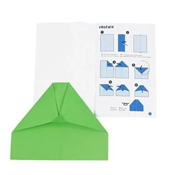 Fold N Fly Paper Airplanes Kit for Kids - 18 Colorful Designs