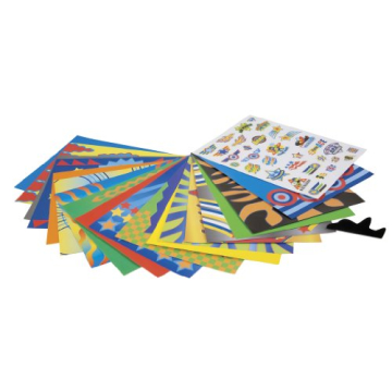 Fold N Fly Paper Airplanes Kit for Kids - 18 Colorful Designs