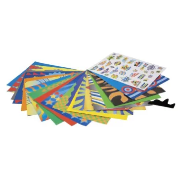 Fold N Fly Paper Airplanes Kit for Kids - 18 Colorful Designs