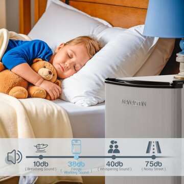 Manastin Mini Fridge with Freezer, 3.2Cu.Ft, Single Door Small Refrigerator, Energy-Efficient, Low Noise, Mini fridge for Bedroom Dorm and Office, Moonlight Silver