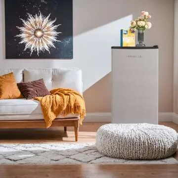 Manastin Mini Fridge with Freezer, 3.2Cu.Ft, Single Door Small Refrigerator, Energy-Efficient, Low Noise, Mini fridge for Bedroom Dorm and Office, Moonlight Silver