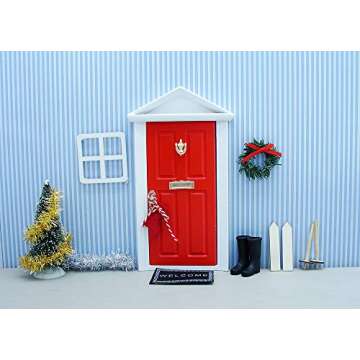 Wooden Miniature Magical Door for Fairies Special Entry Red