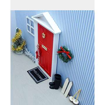 Wooden Miniature Magical Door for Fairies Special Entry Red