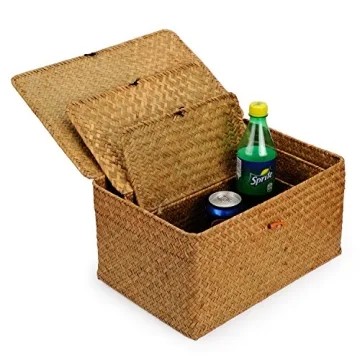 Stylish DOKOT Woven Seagrass Storage Bins Set of 3