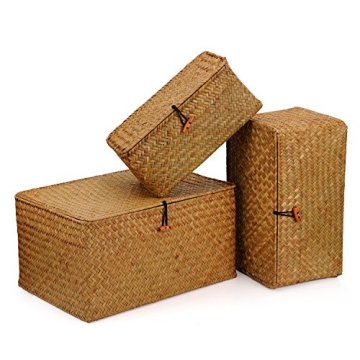 Stylish DOKOT Woven Seagrass Storage Bins Set of 3