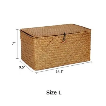 Stylish DOKOT Woven Seagrass Storage Bins Set of 3