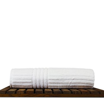 Luxury Turkish Cotton Ribbed Bath Towels - Set of 4