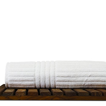 Luxury Turkish Cotton Ribbed Bath Towels - Set of 4