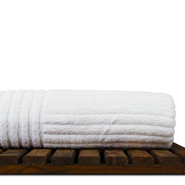 Luxury Turkish Cotton Ribbed Bath Towels - Set of 4