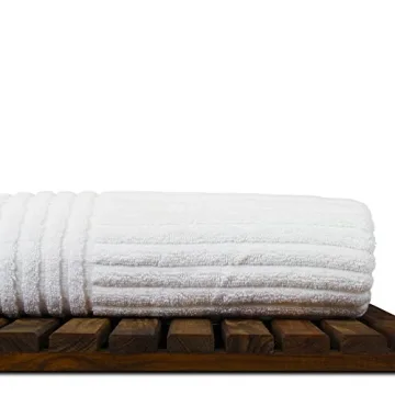Luxury Turkish Cotton Ribbed Bath Towels - Set of 4