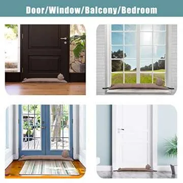 Marwood Under Door Draft Stopper Decorative Wind Stopper 36 inch for Door & Window, Weighted Animal Air Draft Stopper Snake Noise Blocker for Bottom of Door with Hanging Loops -Bear