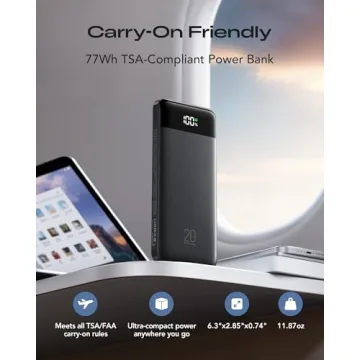 Orfeika Fast Charging 20000mAh Power Bank with Built-in Cables and Outputs