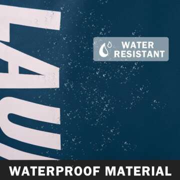 YOUDENOVA 100L Large Laundry Hampers with Handles, Collapsible Tall Clothes Baskets, Washing Bag for Bathroom, Bedrooms, College Dorm (Navy)