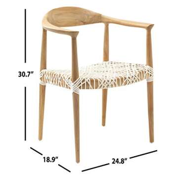 Safavieh Home Collection Wade Light Oak Teak Wood Arm Chair